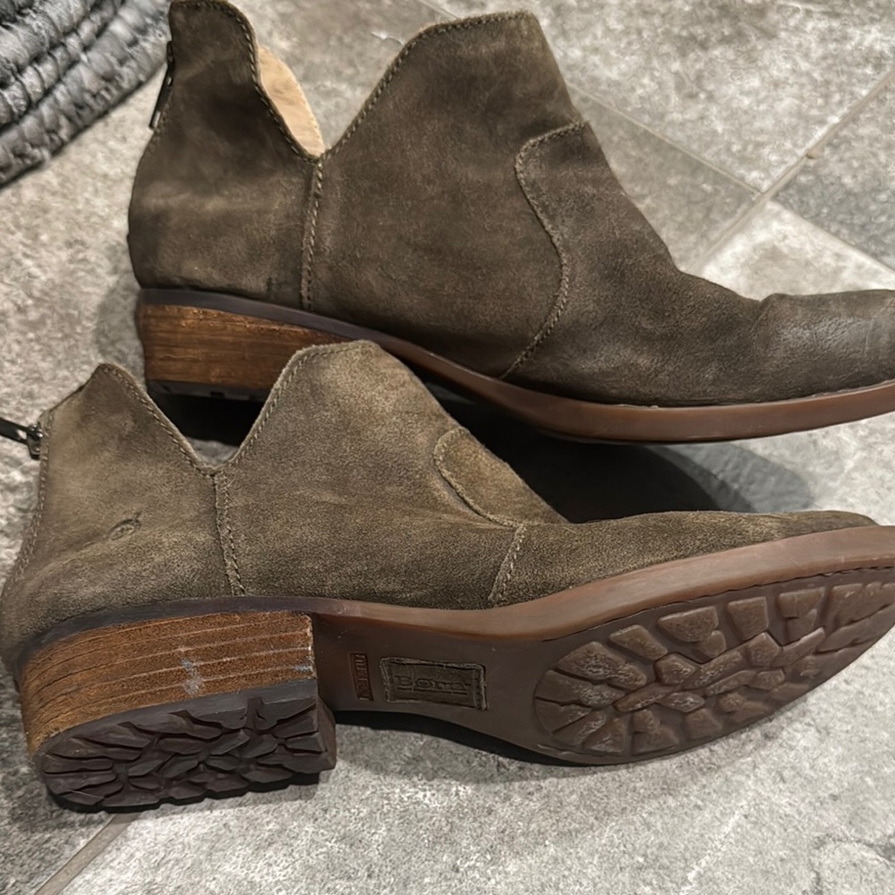 Born Suede Ankle Boots in Taupe